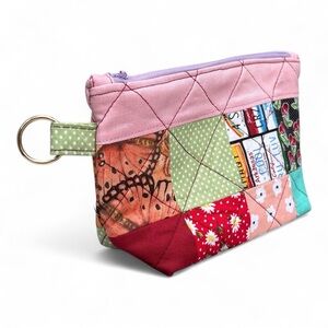 Patchwork Quilted Women's Clutch - Pink and Red